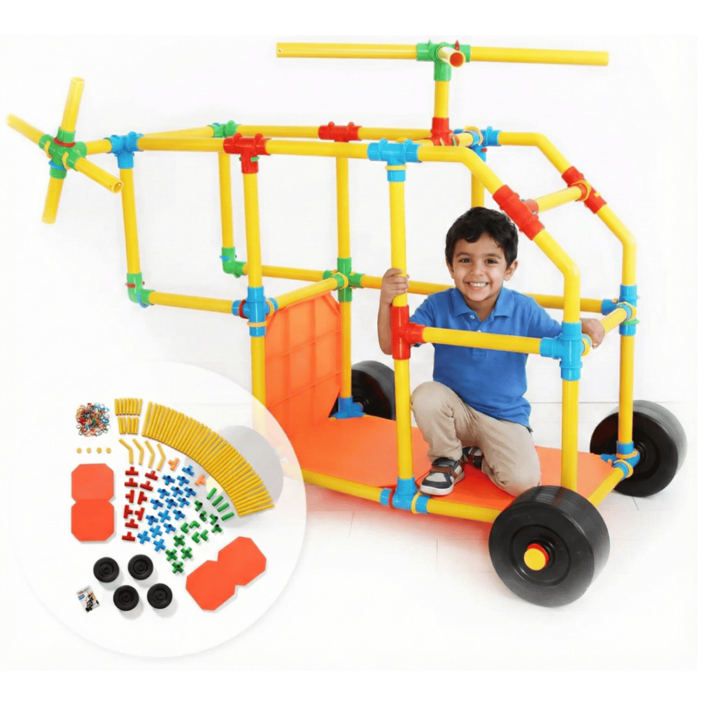 Kids' plastic building kit for creative play and construction.