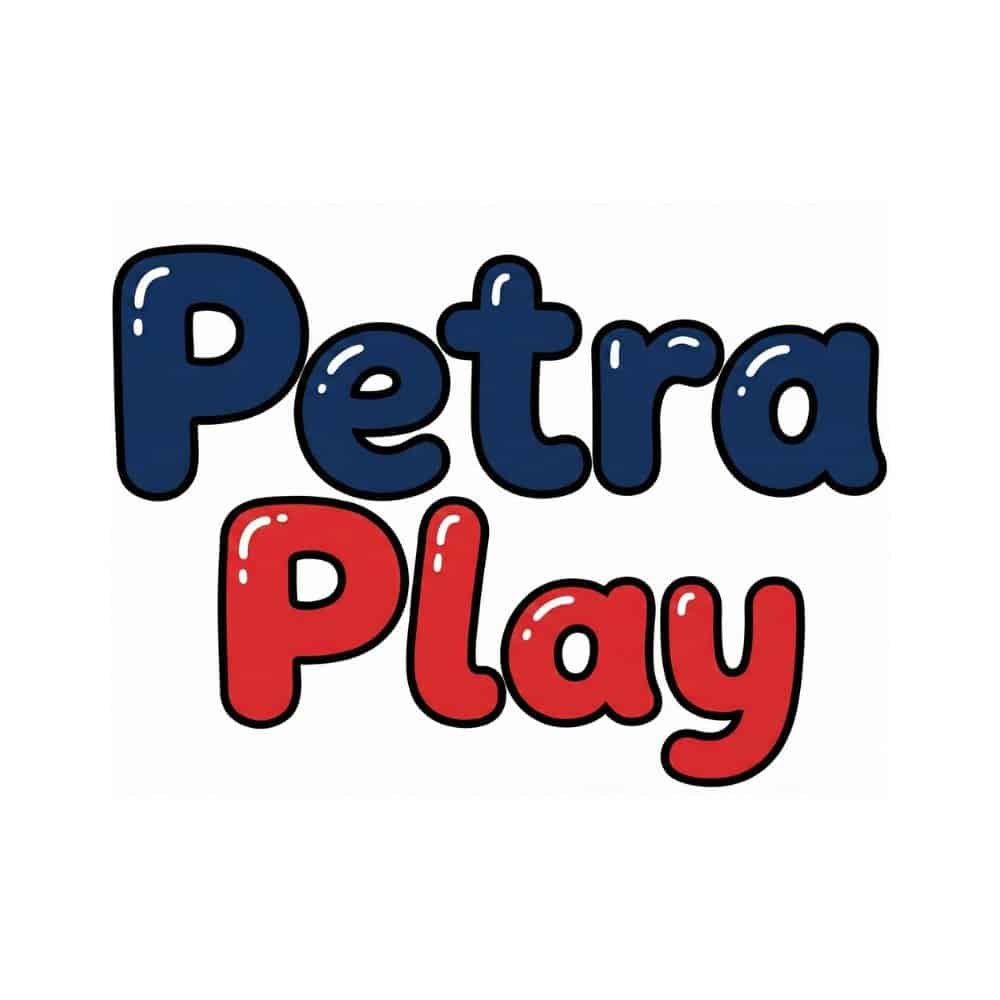 Petra Play logo with playful blue and red text for kids' entertainment.
