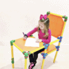 Bright colorful building set for kids' creative play and construction.