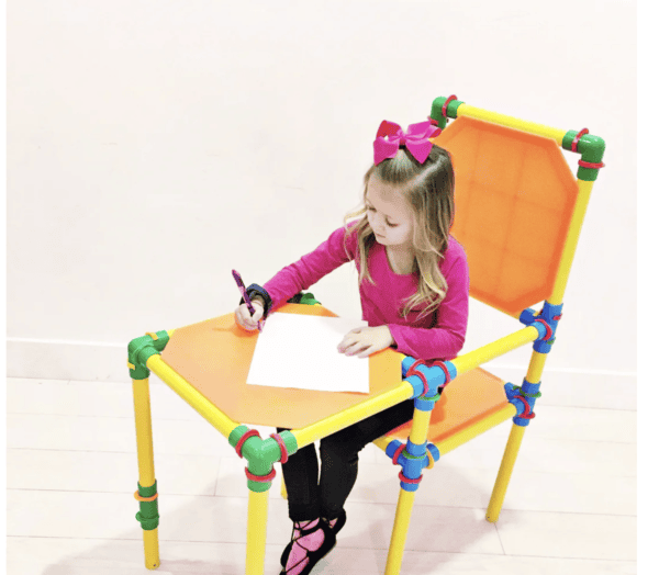 Bright colorful building set for kids' creative play and construction.